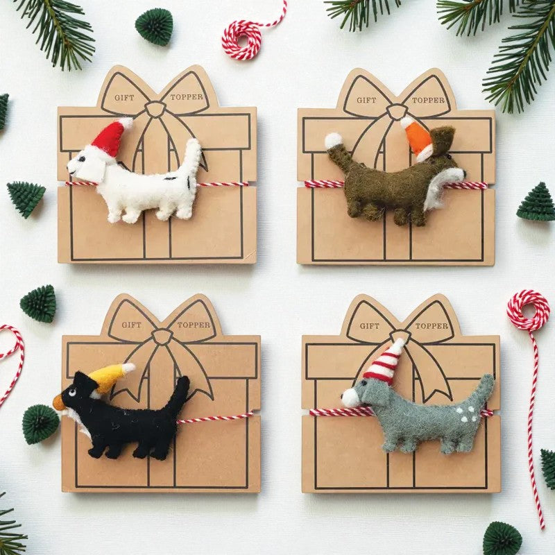 Handmade Wool Felt Dog Gift Topper
