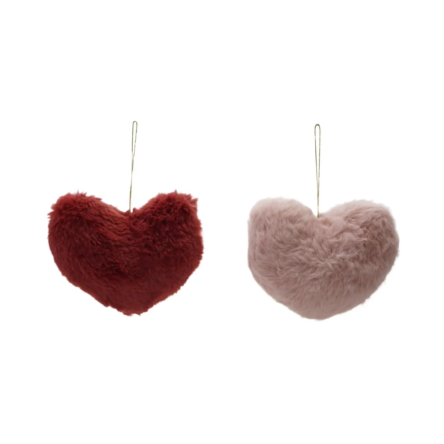 Faux Fur Heart Shaped Ornament