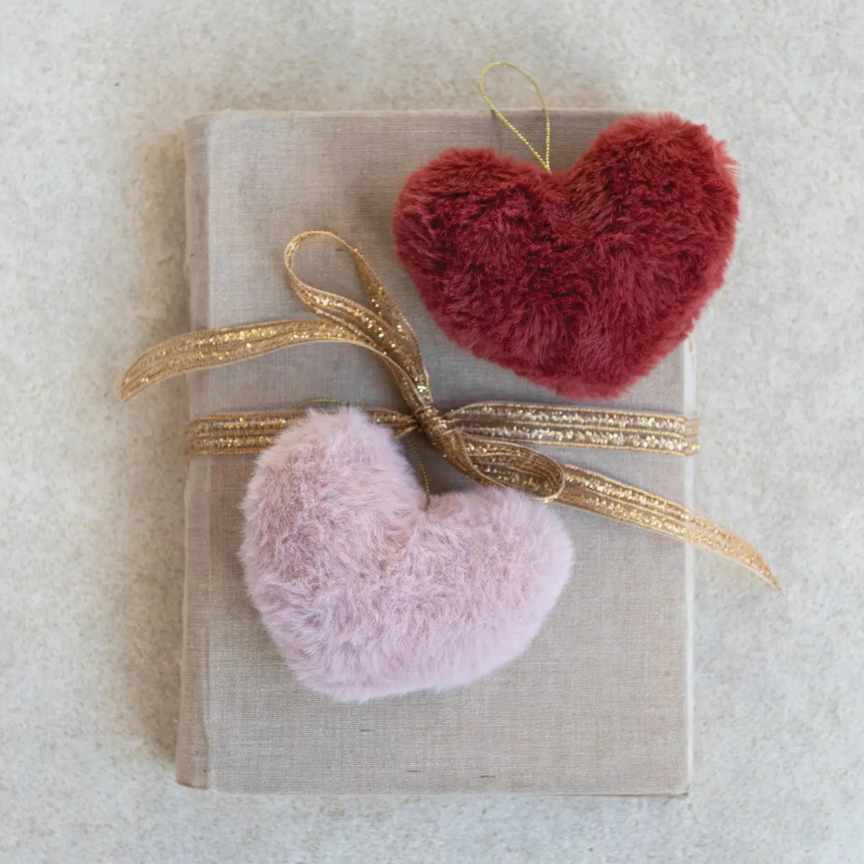Faux Fur Heart Shaped Ornament