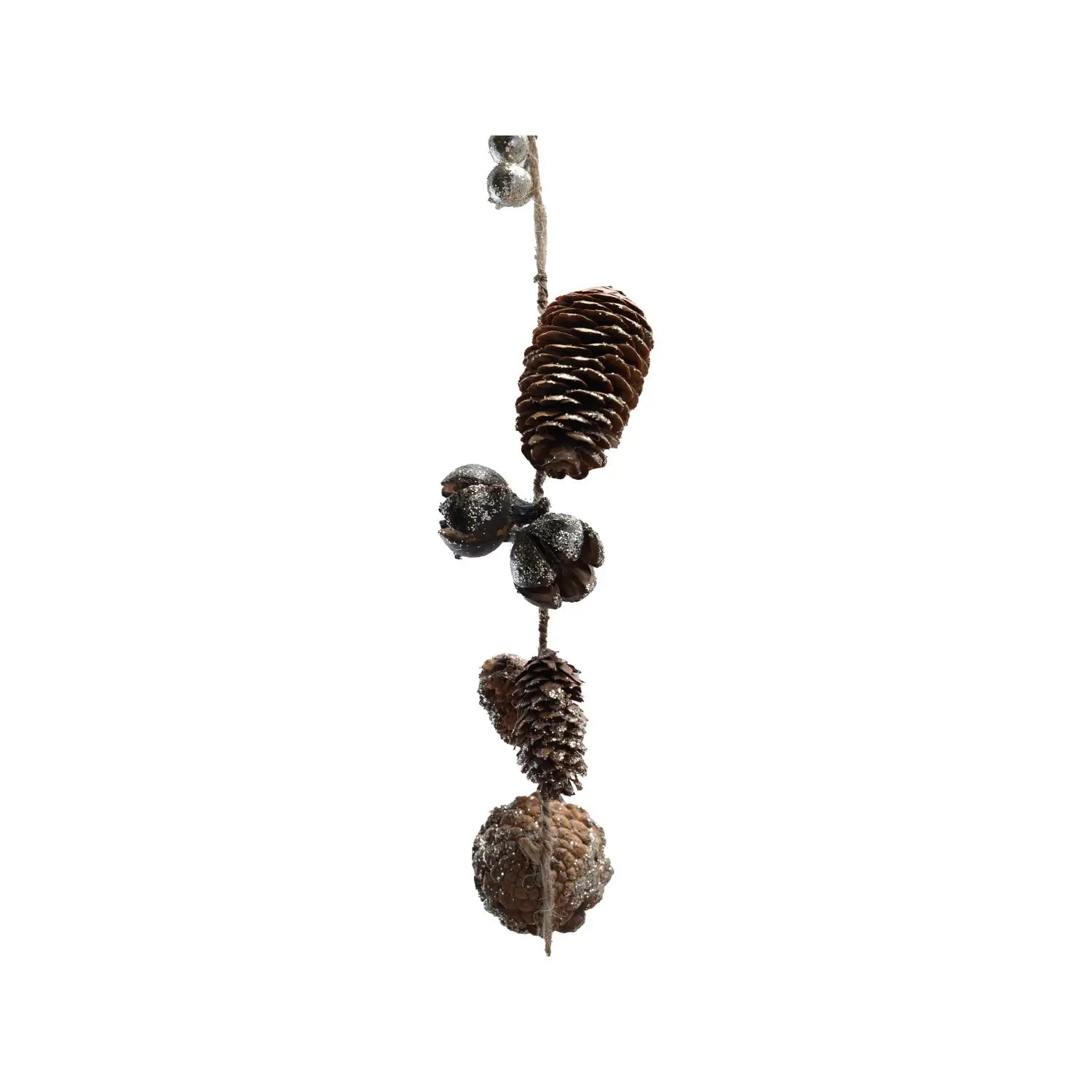 Pinecone Garland With Seed Pods & Glitter