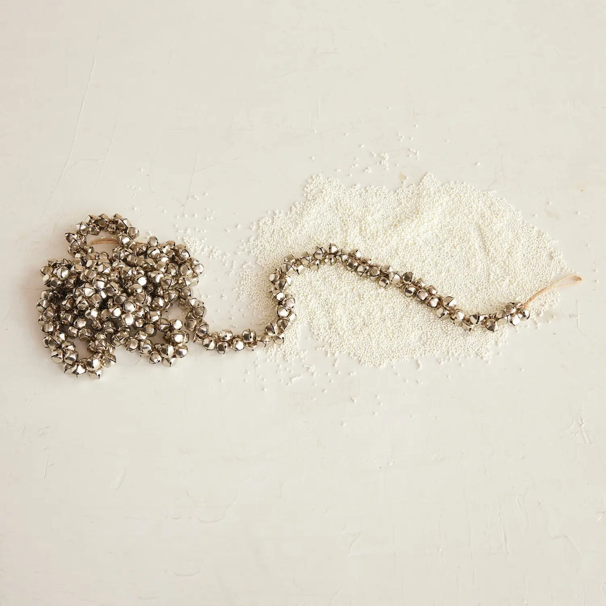 Metal Silver Jingle Bell Jute Garland