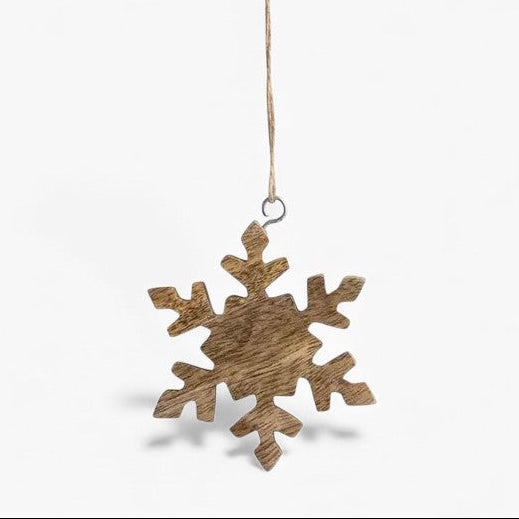 Mango Wood Snowflake Ornament