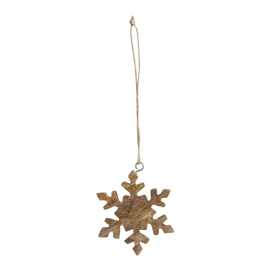 Mango Wood Snowflake Ornament