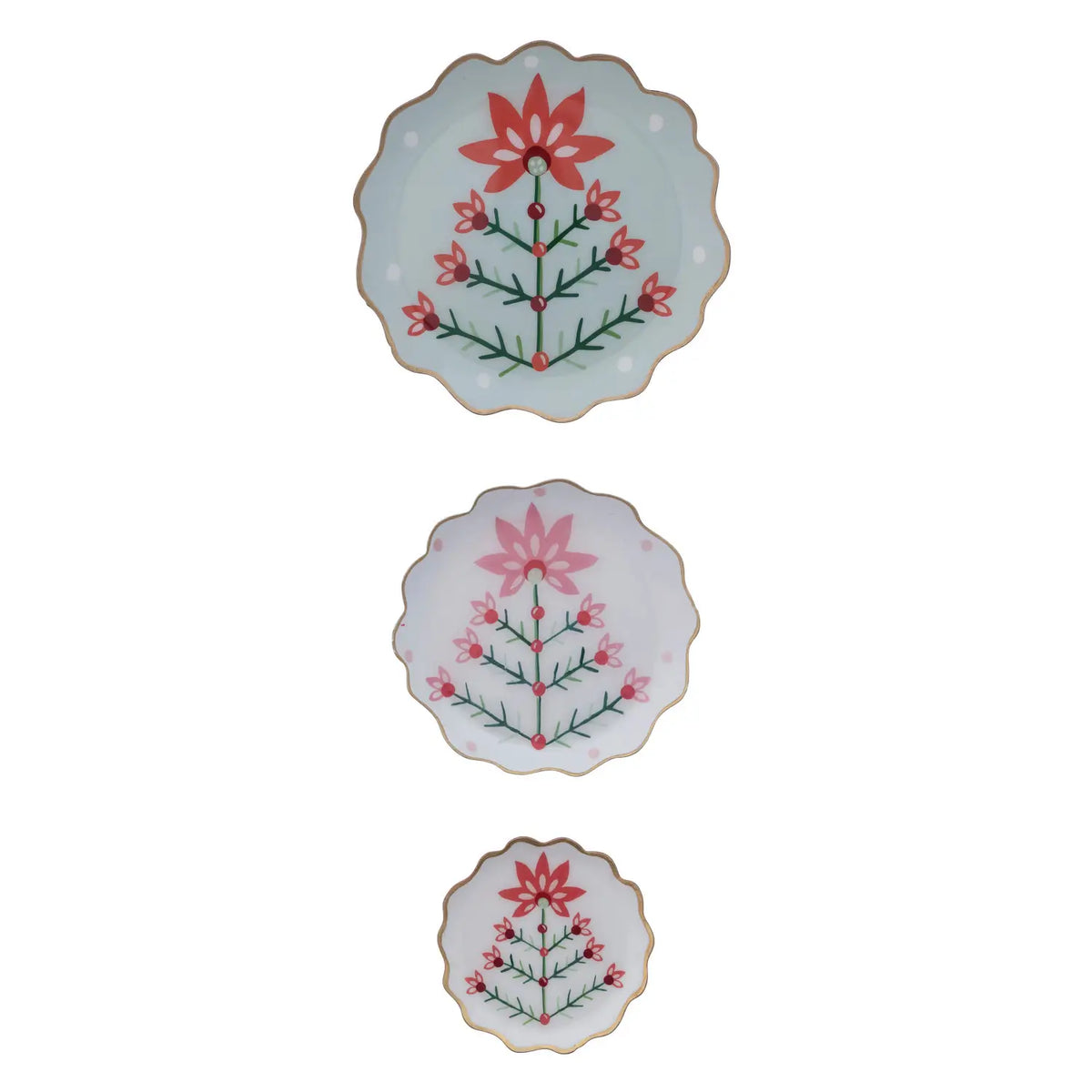 Holiday Botanicals Enameled Metal Tray Set