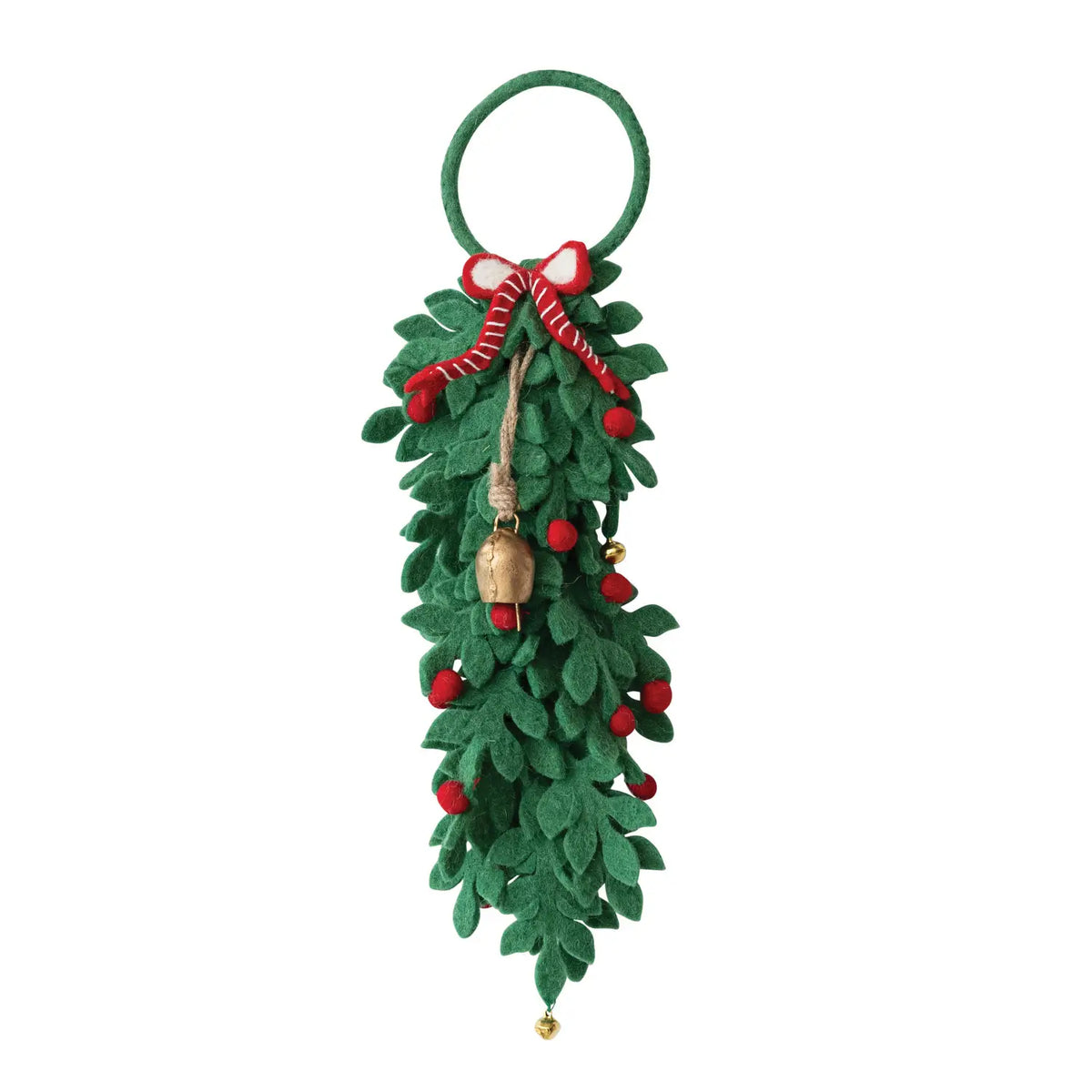 Wool Felt Leaves & Berries Door Hanger