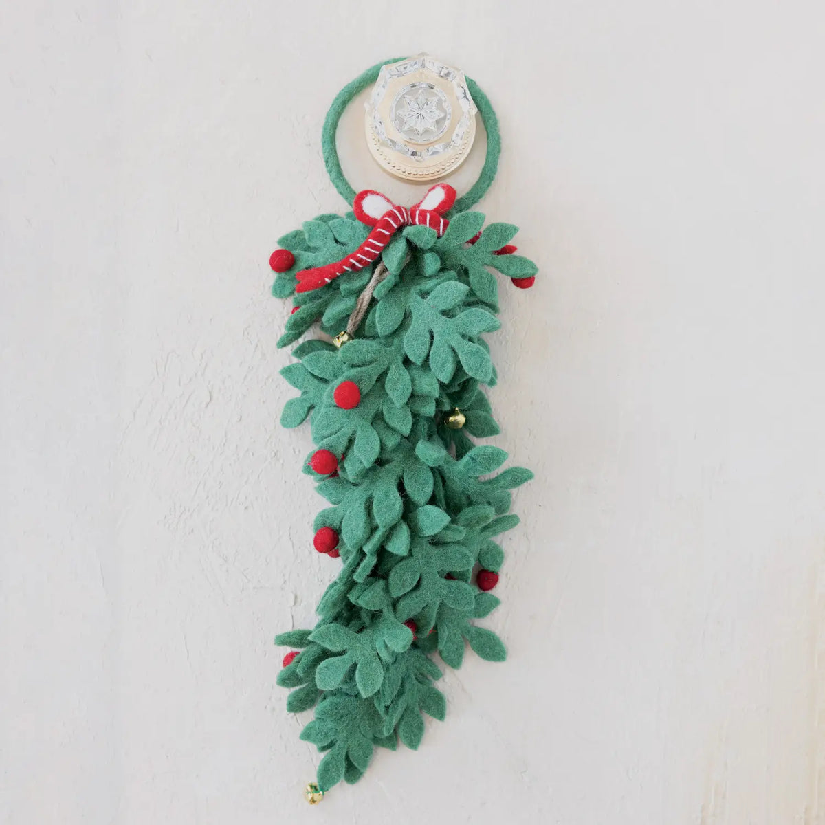 Wool Felt Leaves & Berries Door Hanger