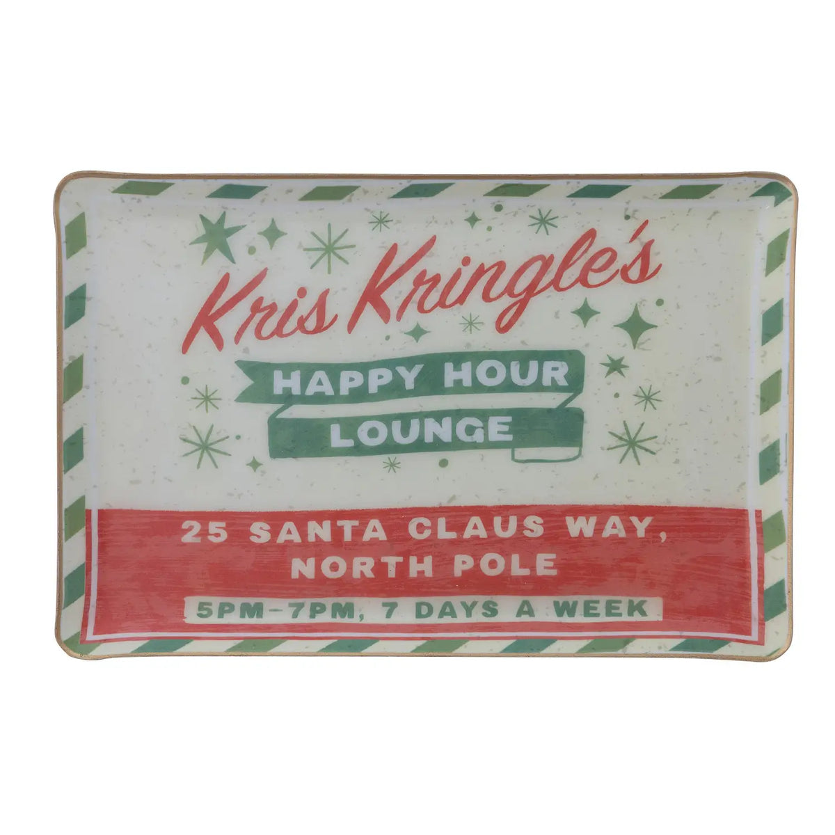 Kris Kringle Happy Hour Lounge Metal Tray