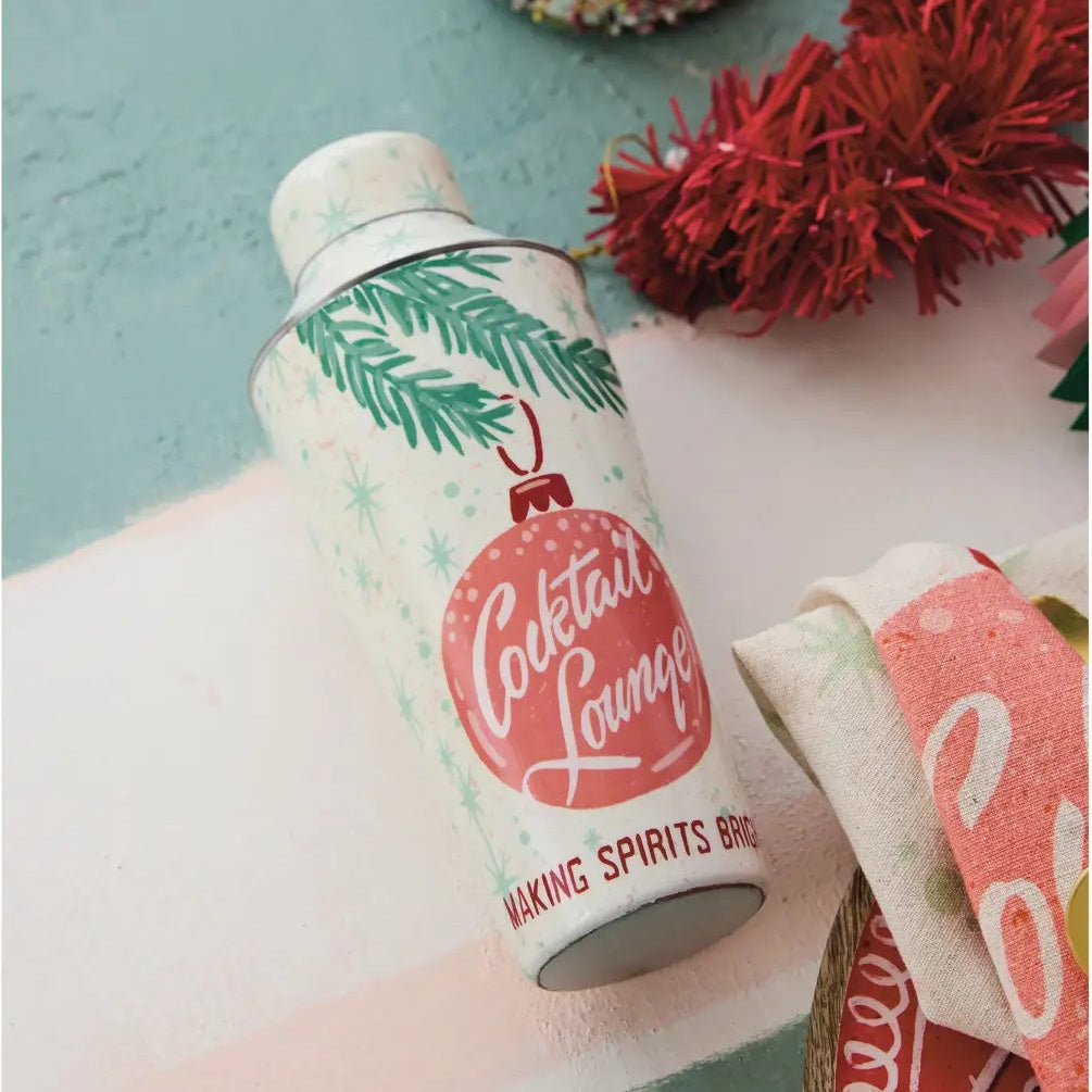 Enameled Holiday Lounge Cocktail Shaker
