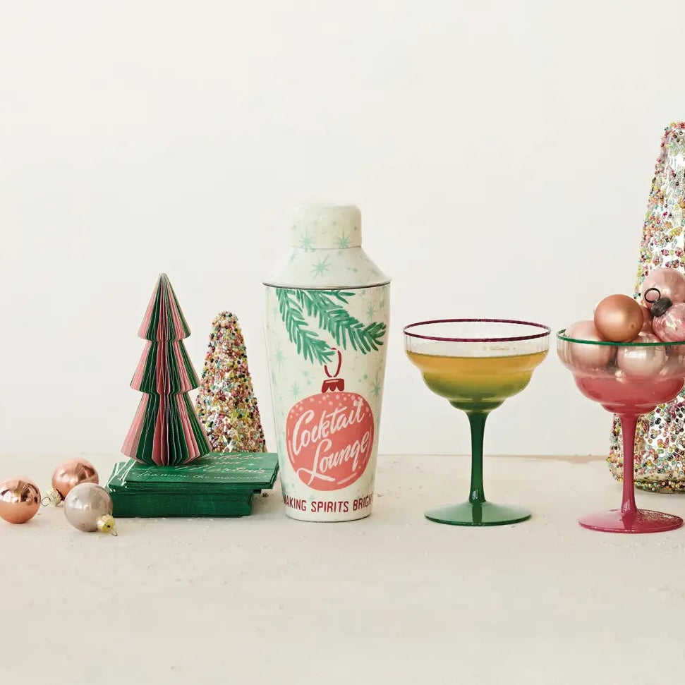 Enameled Holiday Lounge Cocktail Shaker