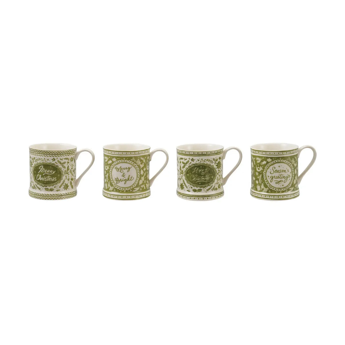 Green Holiday Stoneware Mug