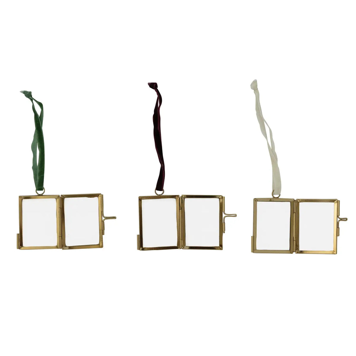 Brass & Glass Photo Frame Ornament Set