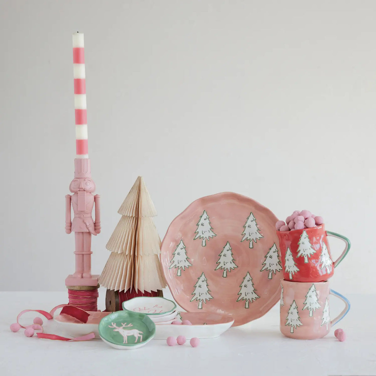 Stoneware Organic Shaped Holiday Dish Set