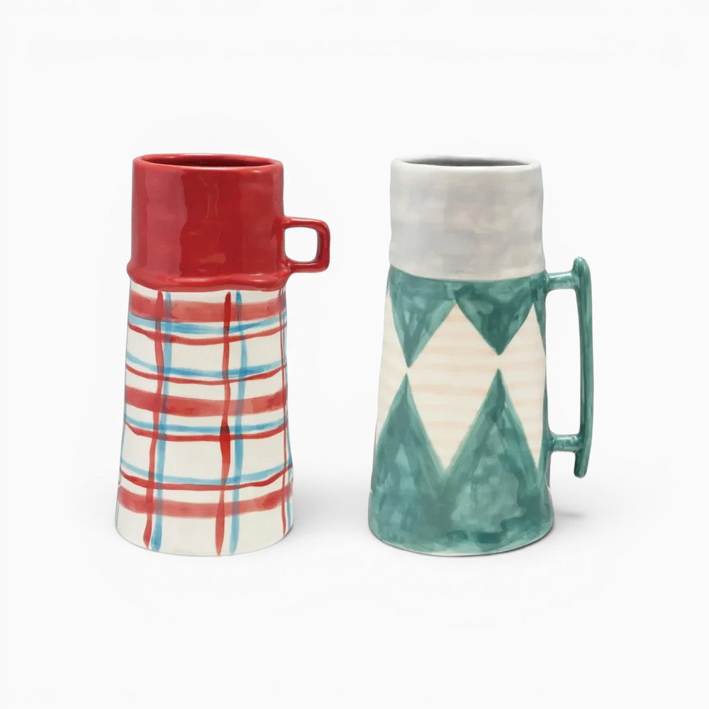 Hand Painted Vintage Thermos Stoneware Vase