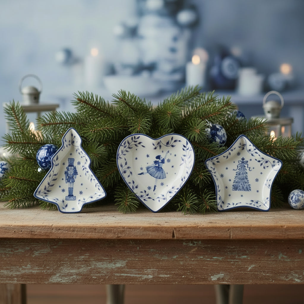 Blue & White Ceramic Holiday Dish Set