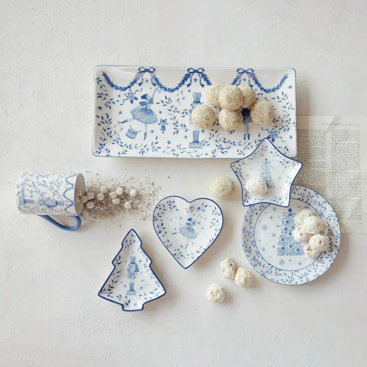 Blue & White Ceramic Holiday Dish Set