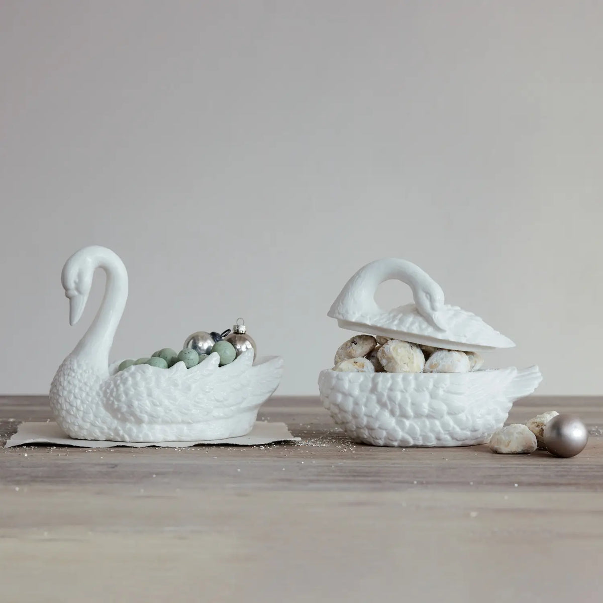 Stoneware Swan Shaped Dish