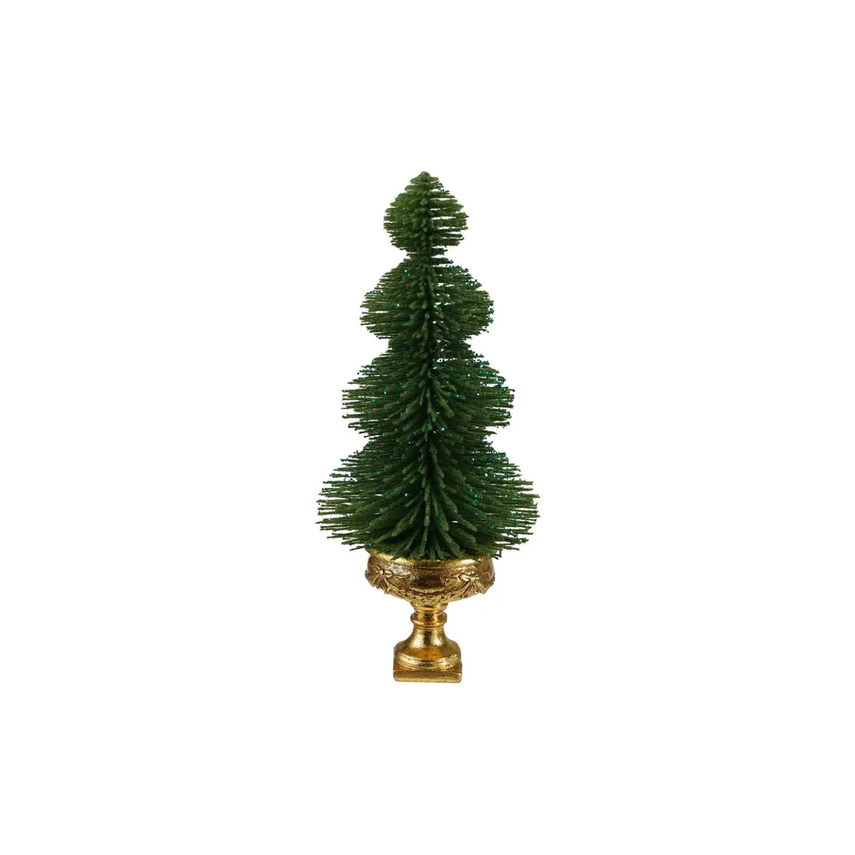 Bottle Brush Tree In Glittered Urn Base