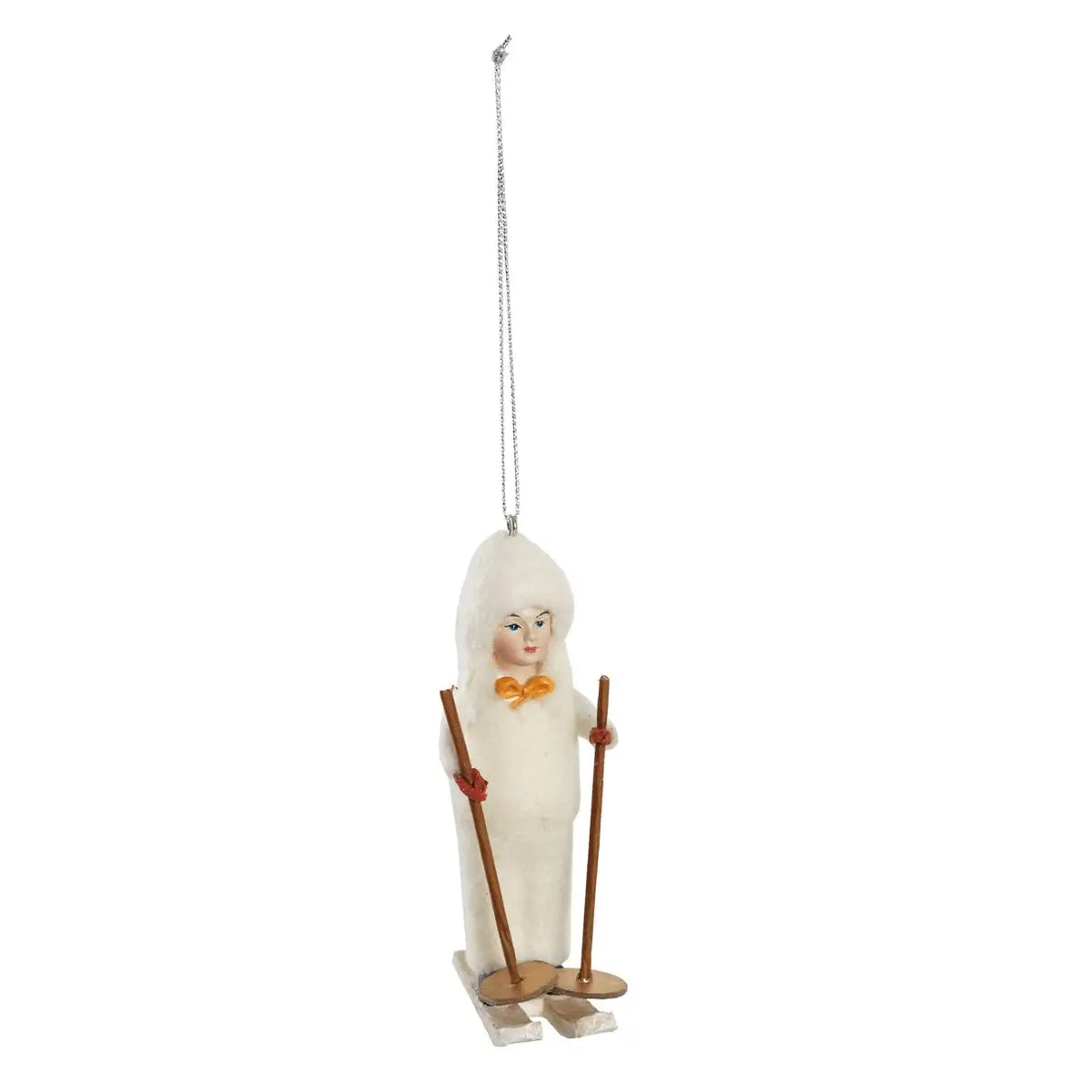 Resin Vintage Child Skiing Ornament