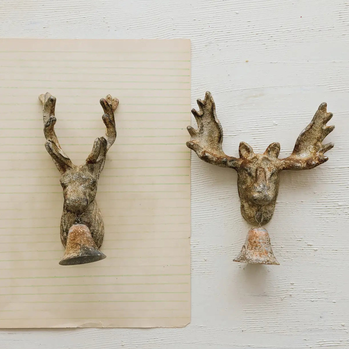 Cast Iron Animal Head Bell Wall Decor