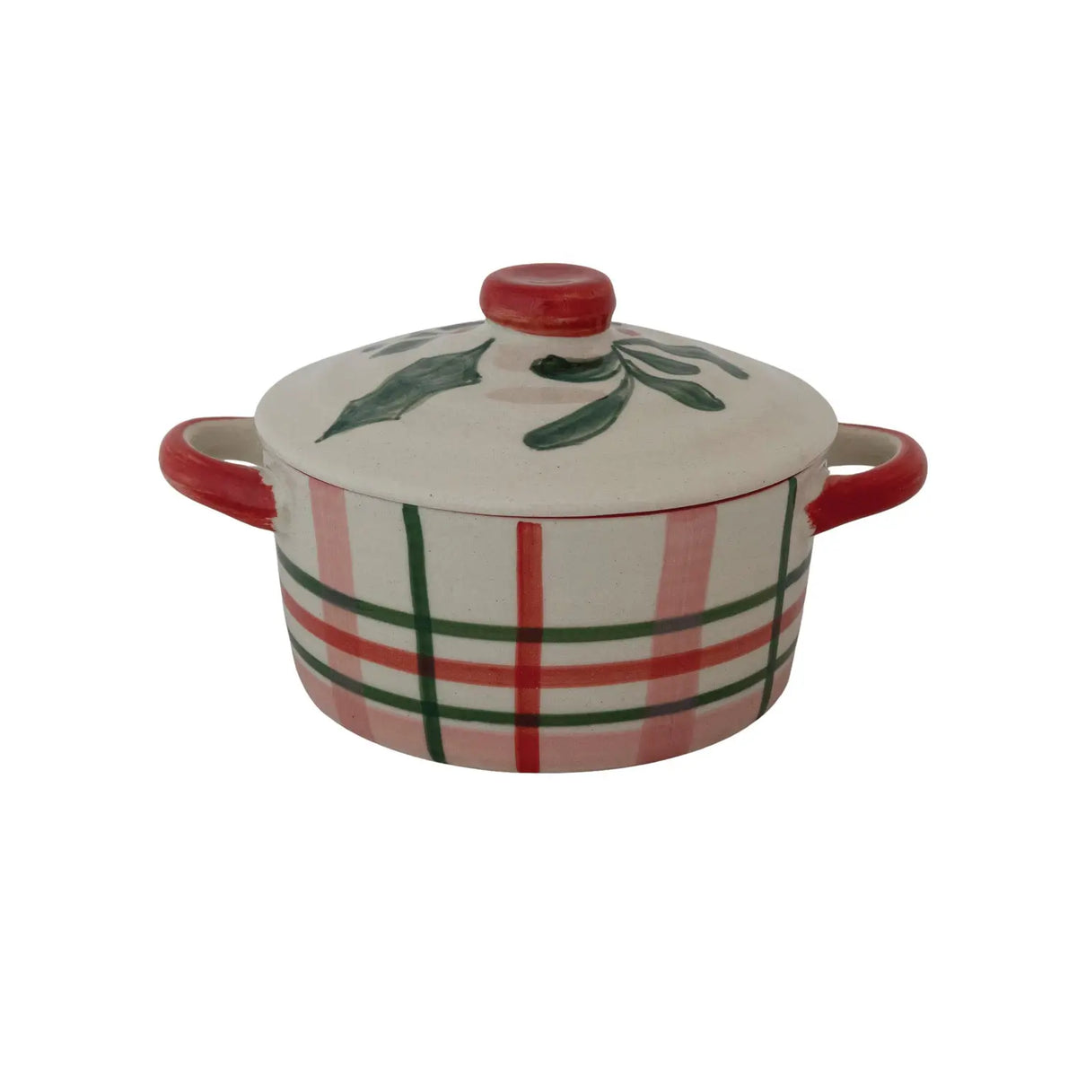 Hand-Painted Stoneware Holiday Baker