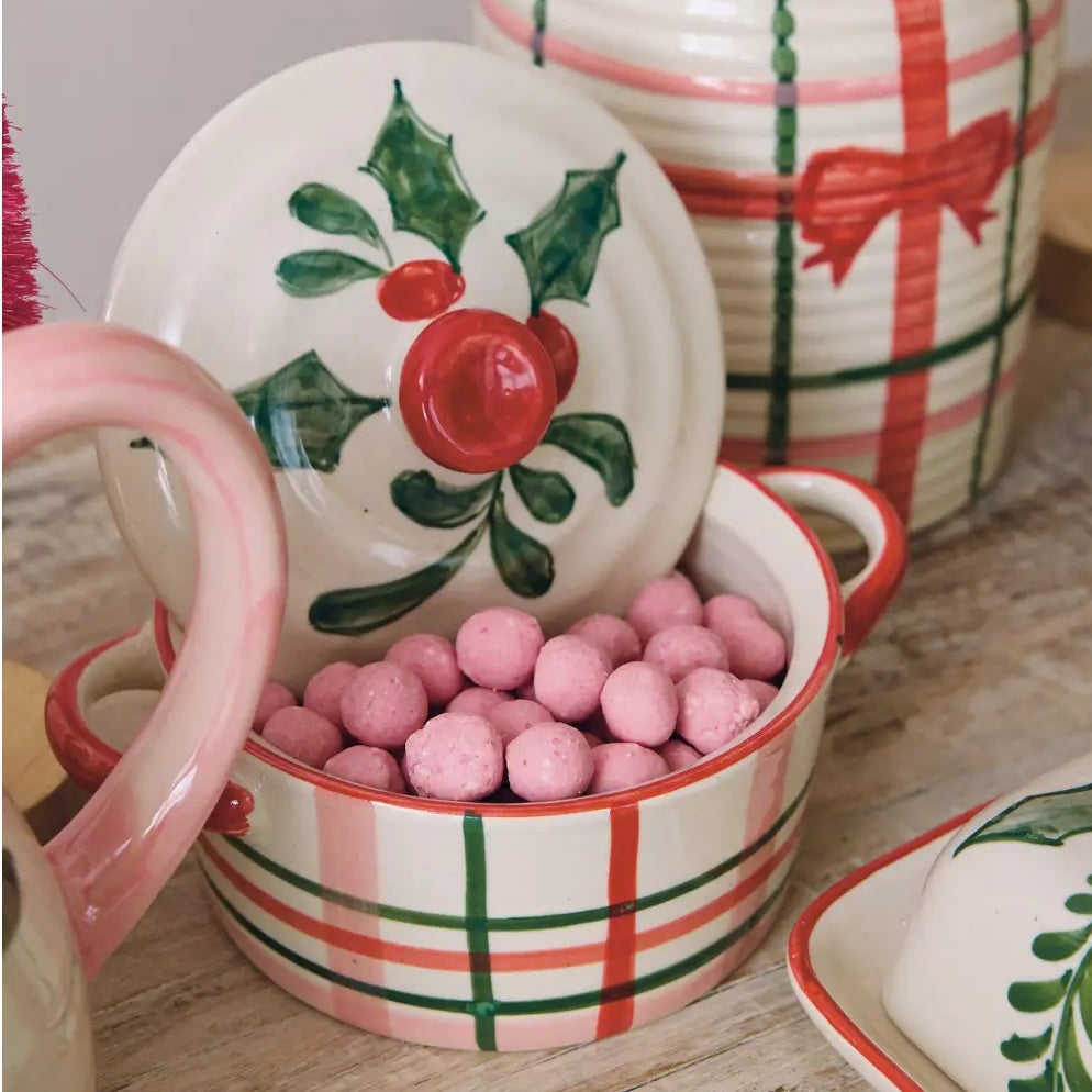 Hand-Painted Stoneware Holiday Baker