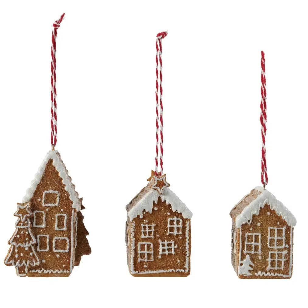 Glittered Resin Gingerbread House Ornament