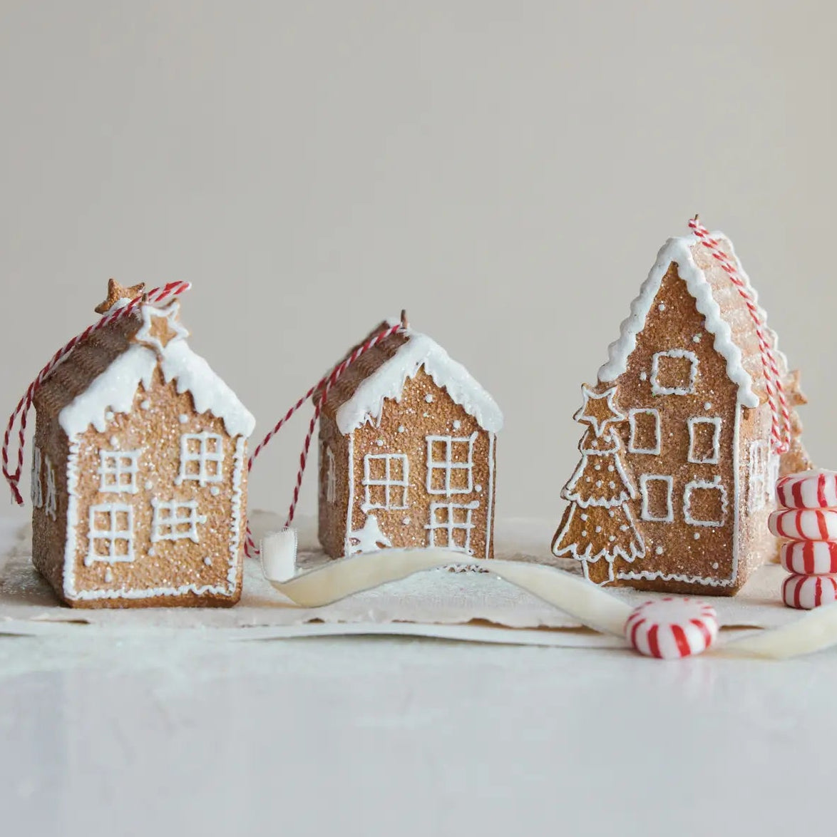 Glittered Resin Gingerbread House Ornament