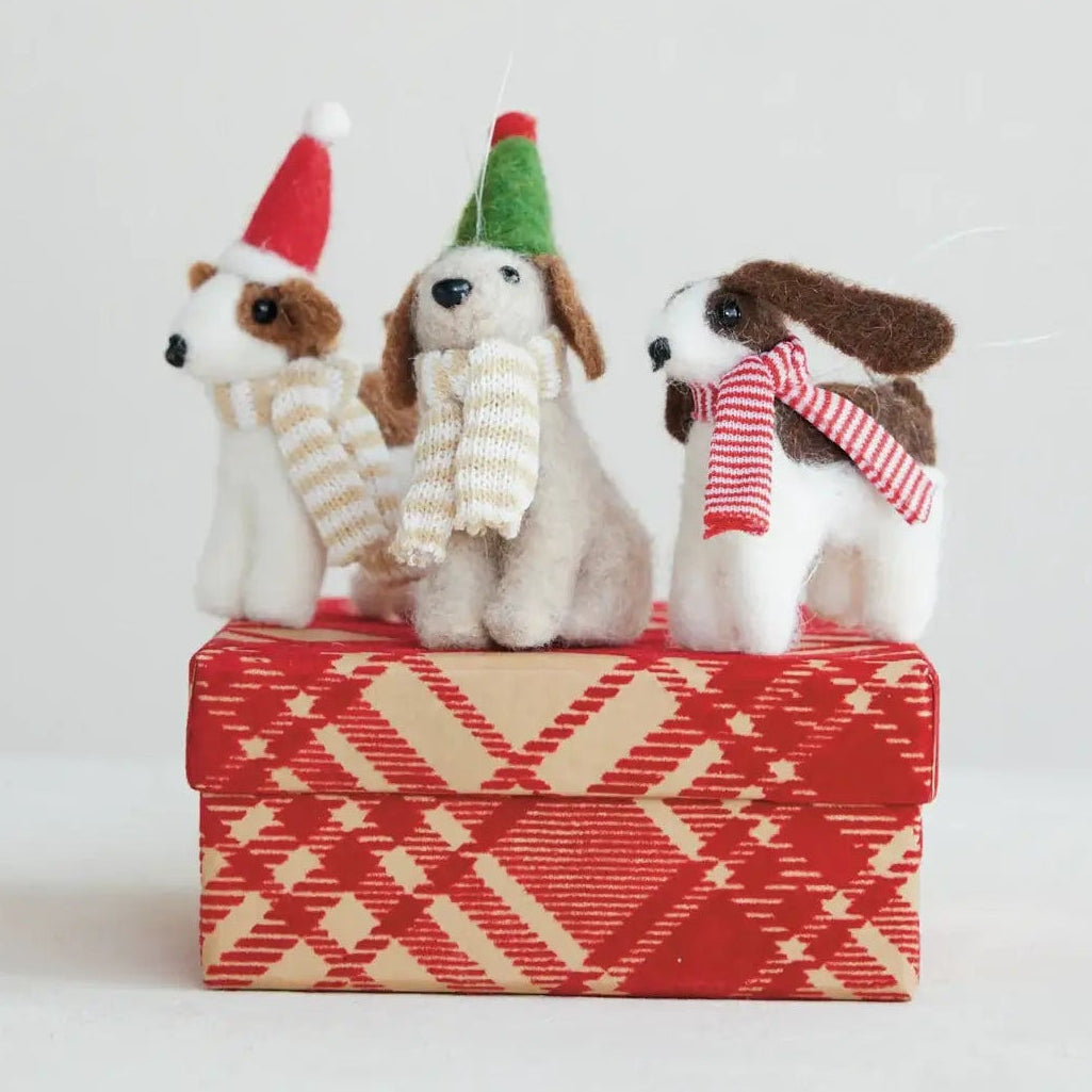Holiday Felt Dog Ornament