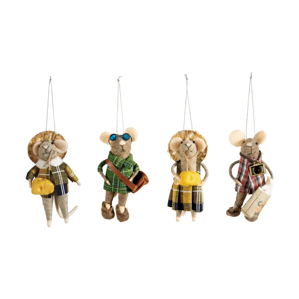 Wool Felt Tourist Mouse Ornament