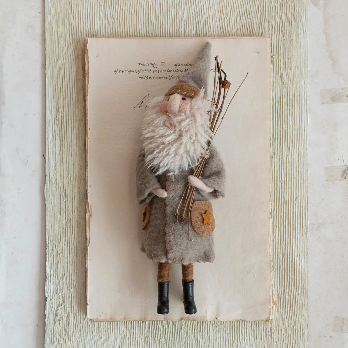 Wool Felt & Twigs Santa