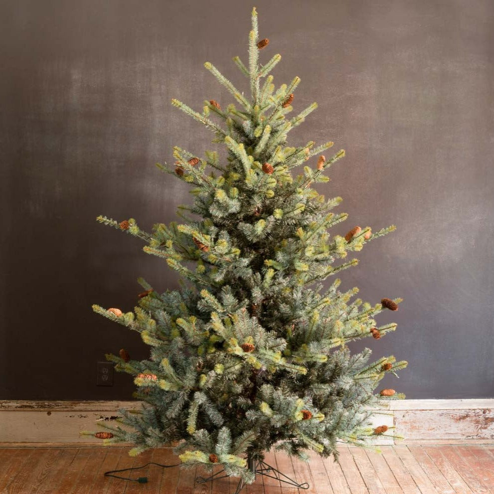 7.5' Park Hill Blue Spruce Christmas Tree With LED Lights