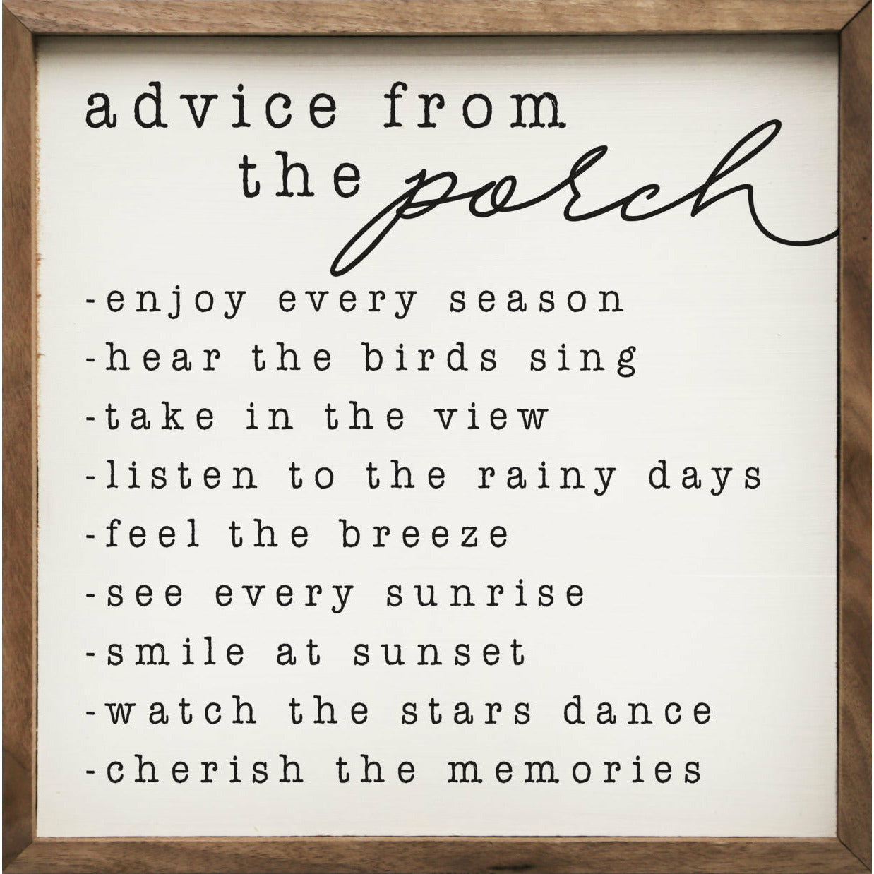 Advise From The Porch Wood Framed Print