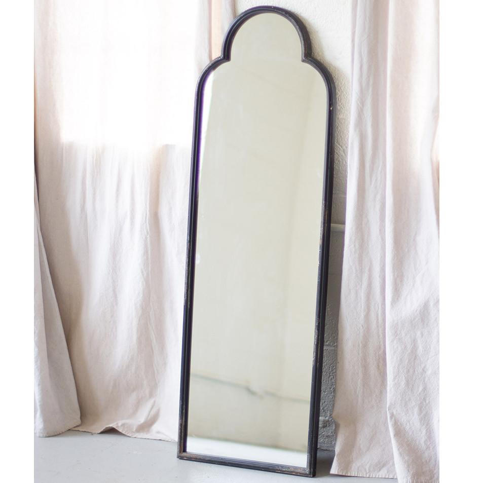 Antique Black Arched Top Iron Mirror