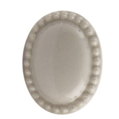Beaded Cream Oval Knob