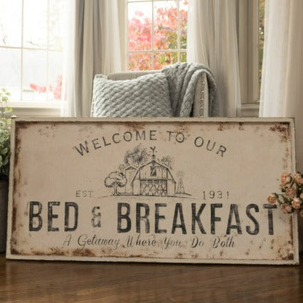 Bed &amp; Breakfast Large Metal Sign