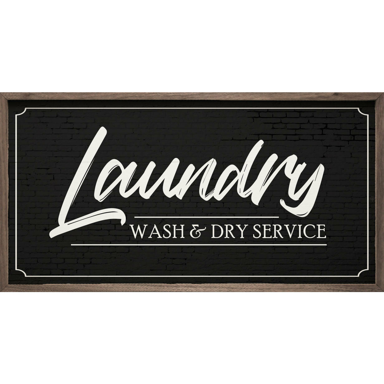 Brick Laundry Wash & Dry Service Wood Framed Print