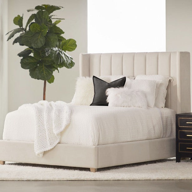 Chandler Cream Velvet Bed