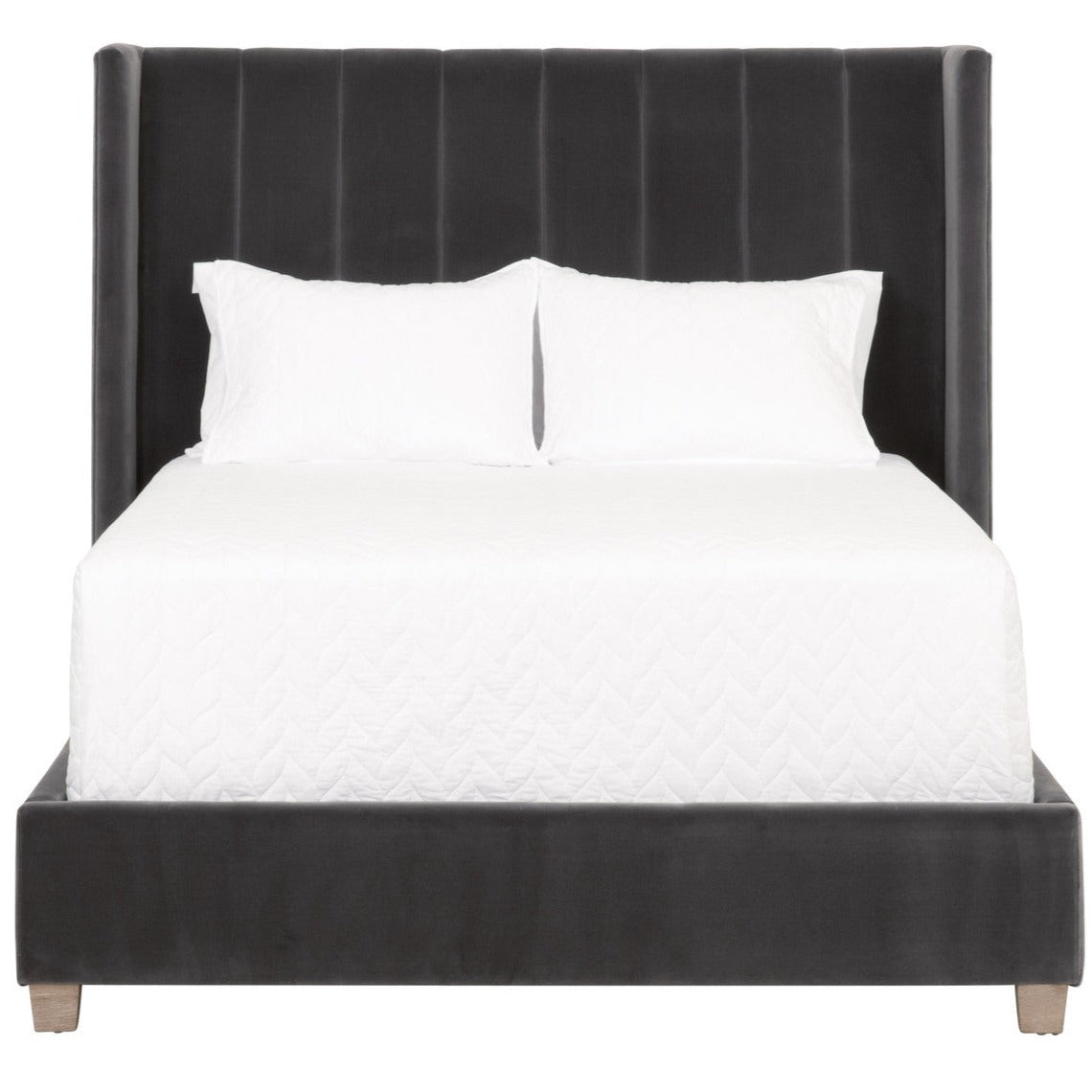 Chandler Dark Dove Velvet Bed