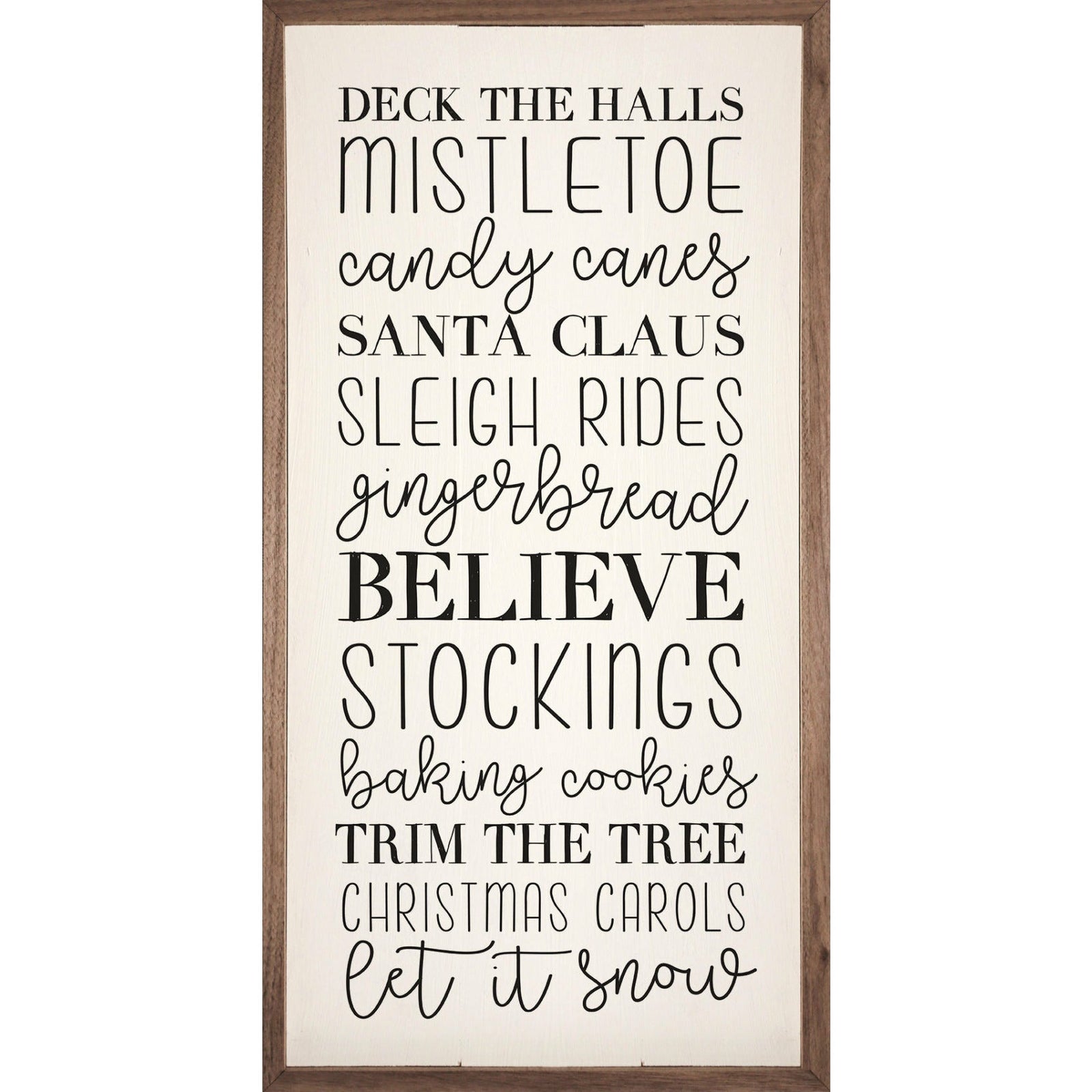 Christmas Words Wood Framed Print