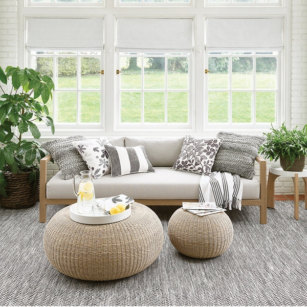 Coastal Black Handwoven Indoor/Outdoor Rug