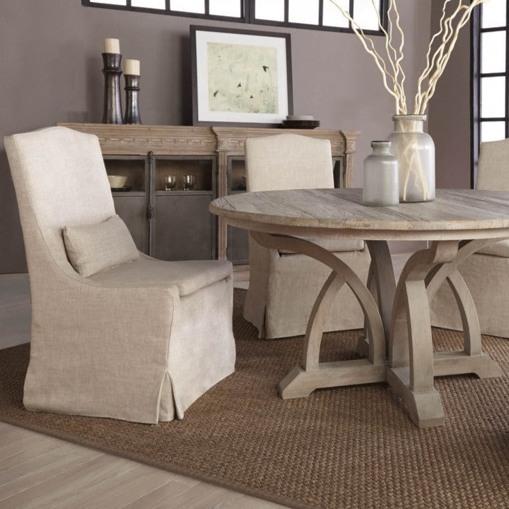 Colette Slipcover Bisque French Linen Dining Chair