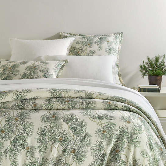 Cone Hill Vintage Pine Boughs Natural Duvet Cover