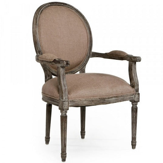 Copper Linen Medallion Arm Chair