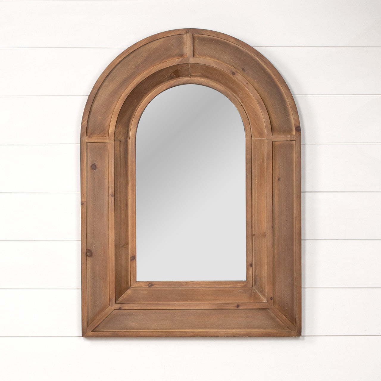 Dark Wood Arch Wall Mirror