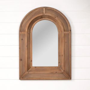 Dark Wood Arch Wall Mirror