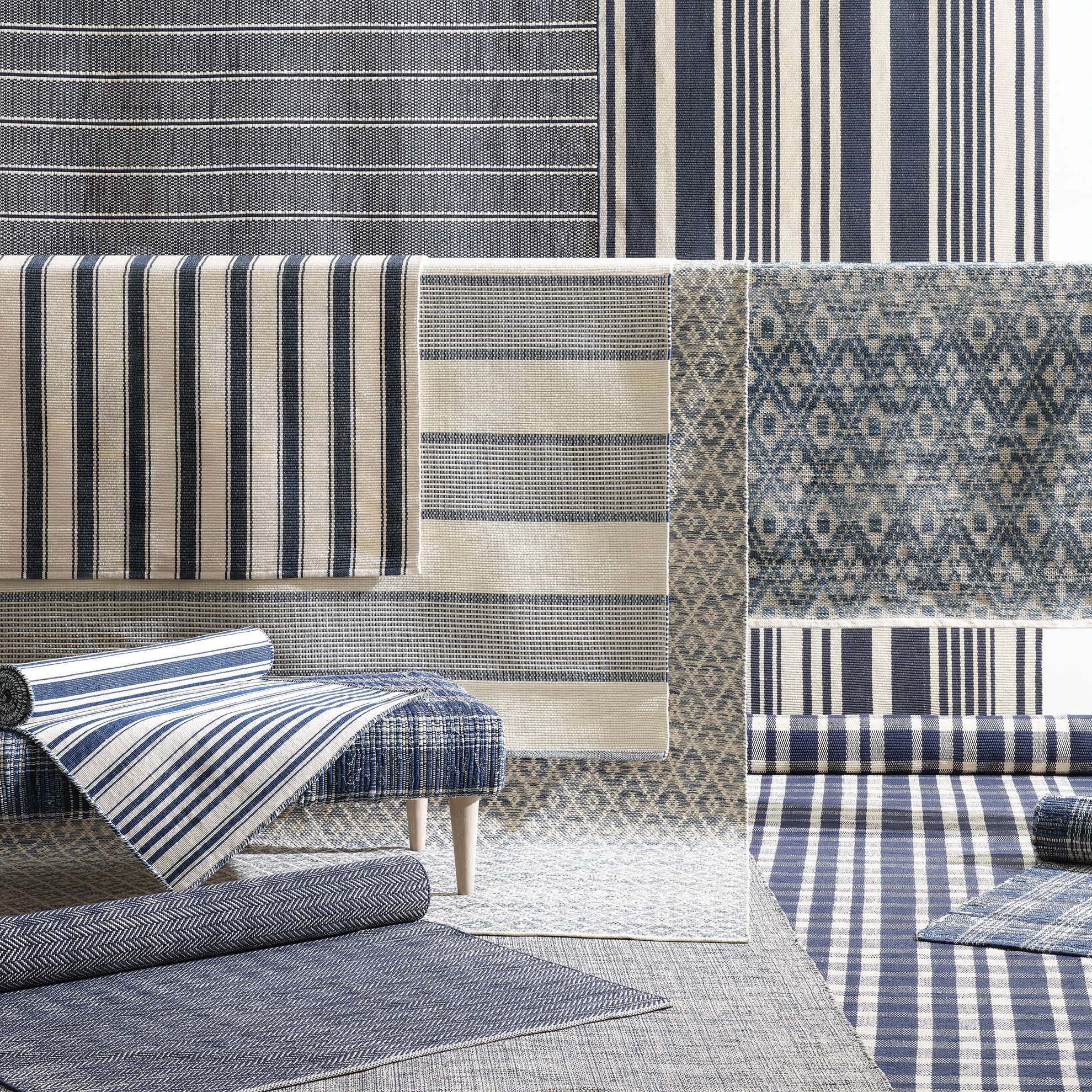 Dash & Albert Archer Navy Woven Cotton Rug