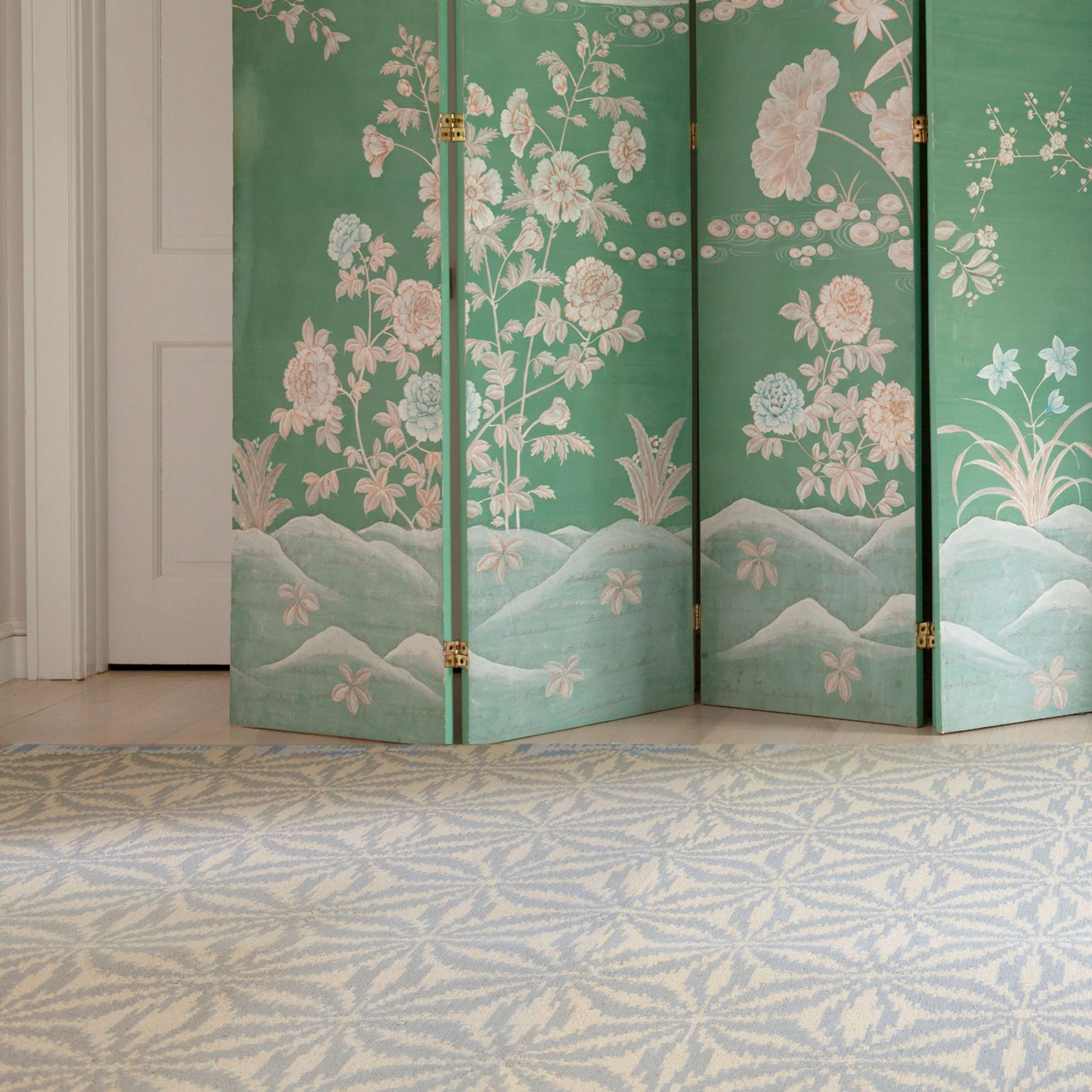 Dash & Albert Aster Sky Micro Hooked Wool Rug