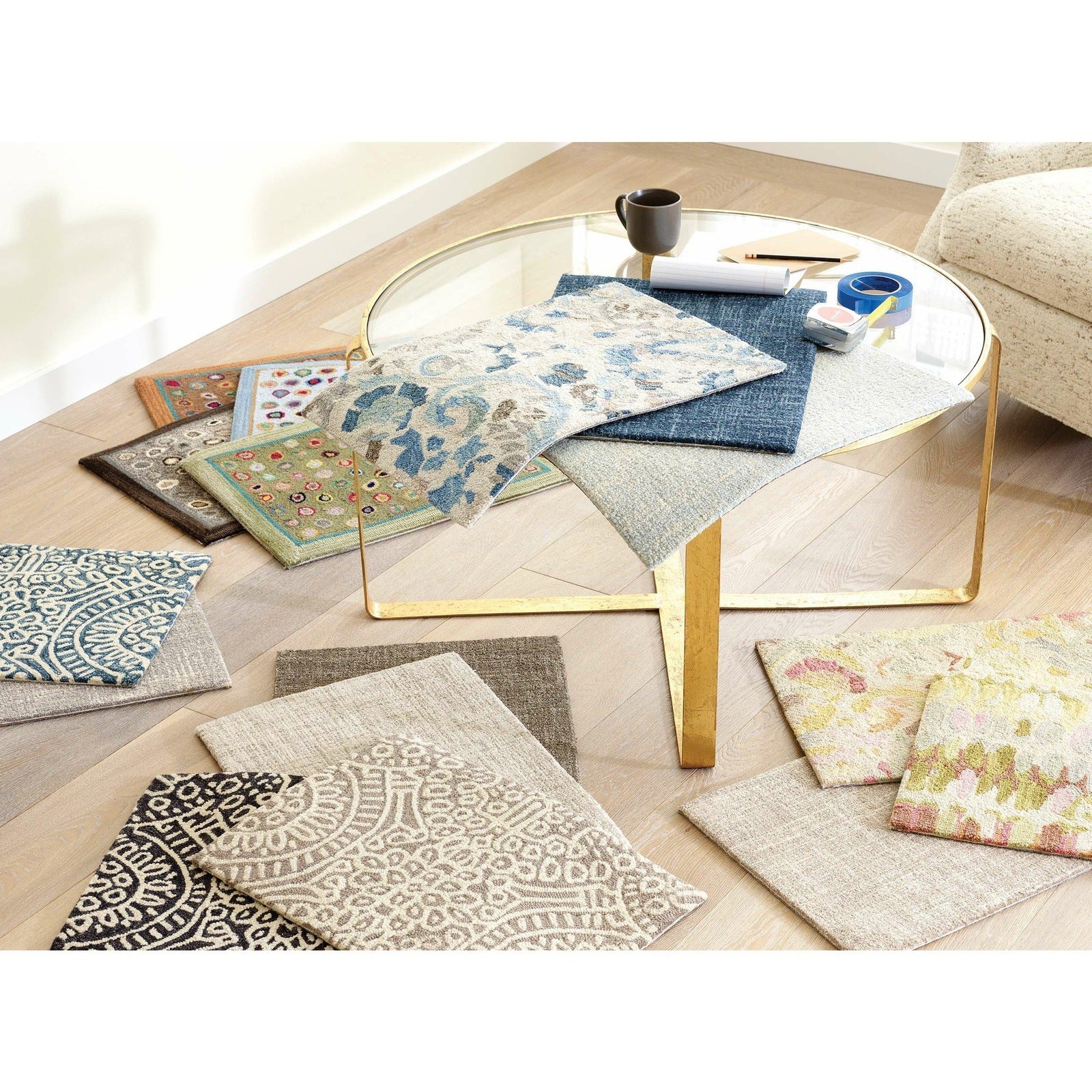 Dash & Albert Crosshatch Dove Grey Micro Hooked Wool Rug