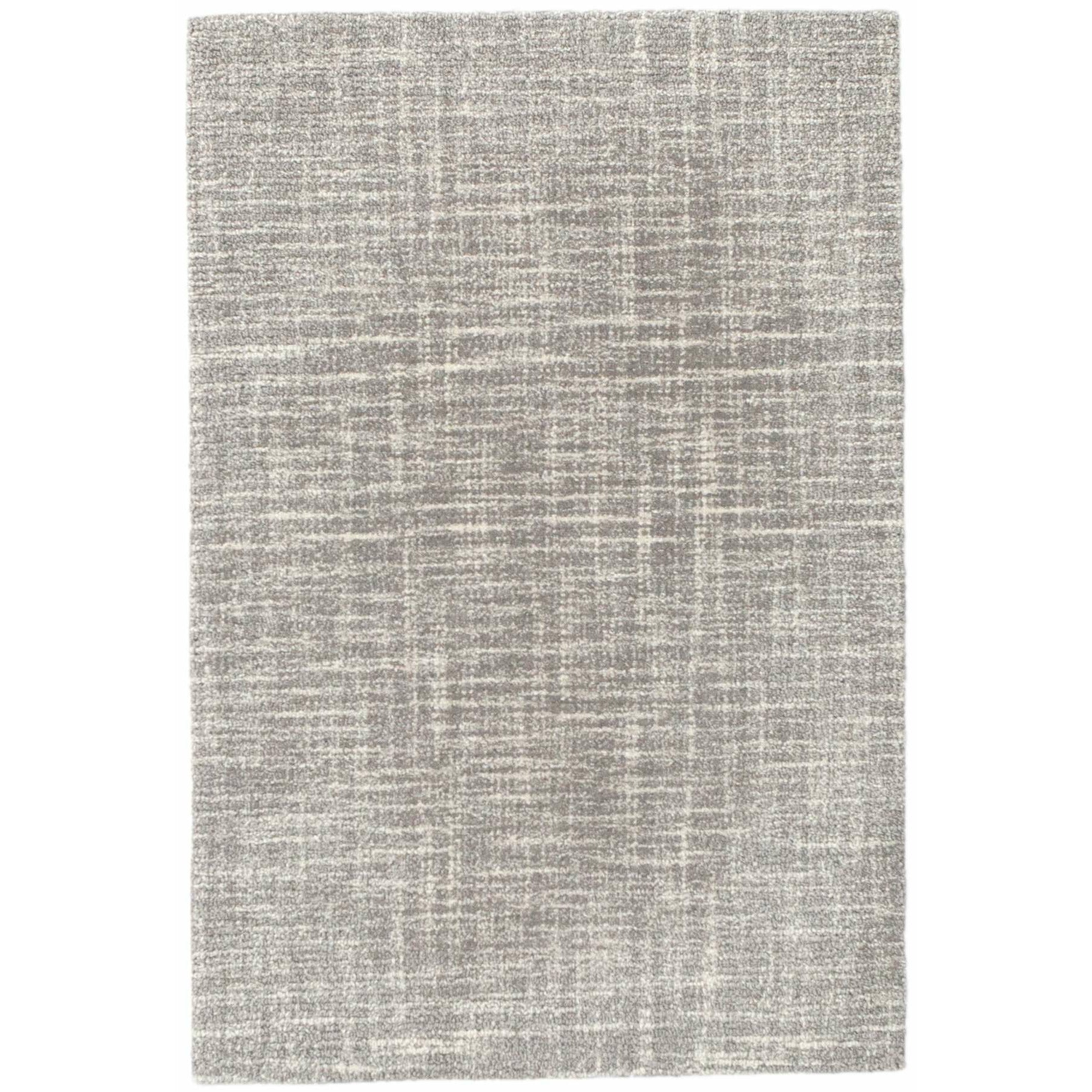 Dash & Albert Crosshatch Dove Grey Micro Hooked Wool Rug