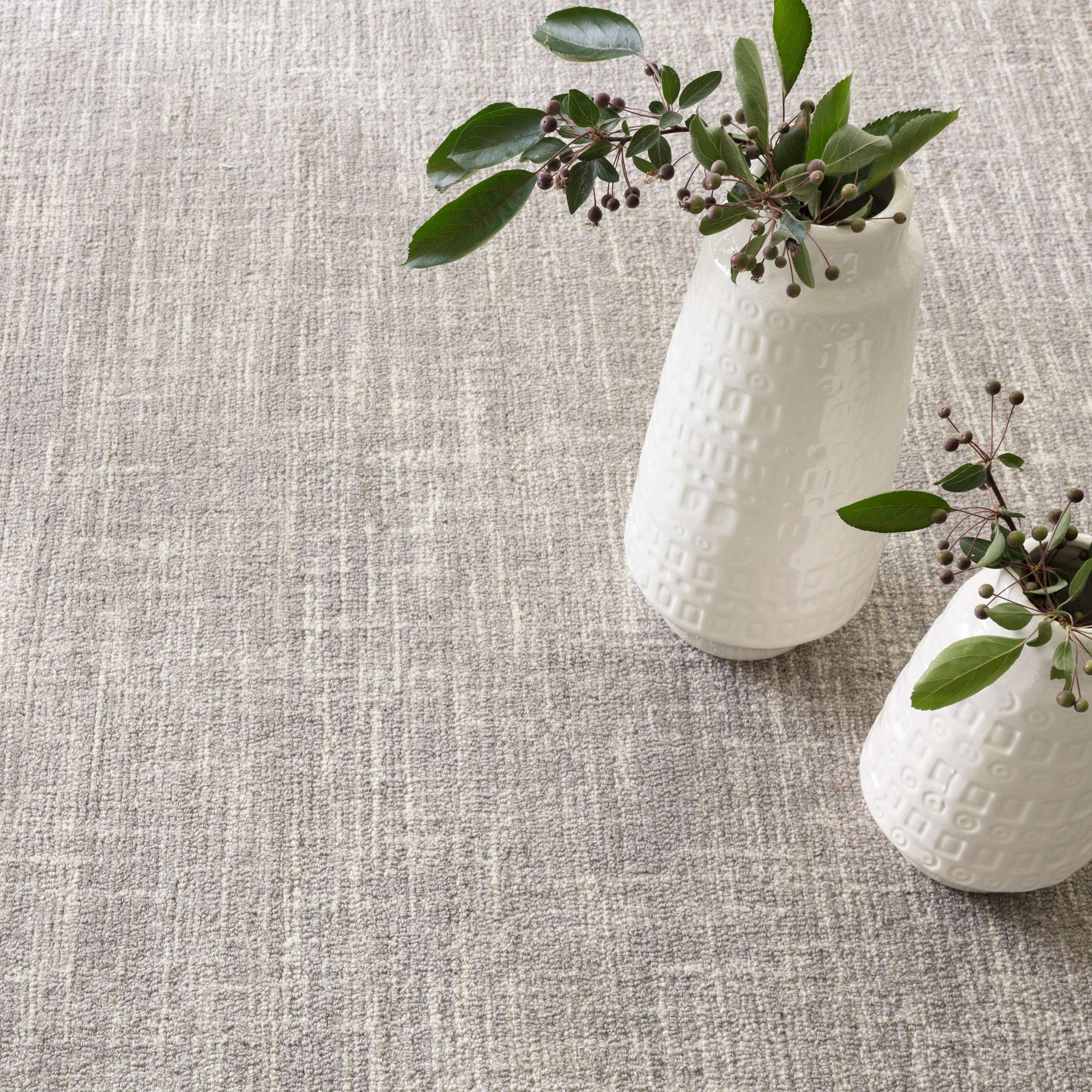 Dash & Albert Crosshatch Dove Grey Micro Hooked Wool Rug